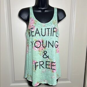 Green Graphic Sleeveless Tank Top